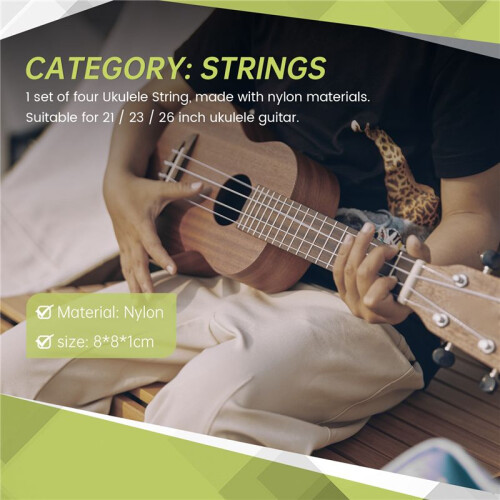4pcs/set White Durable Nylon Ukulele Strings Replacement Part for 21 inch 23 inch 26 inch Stringed Instrument 1