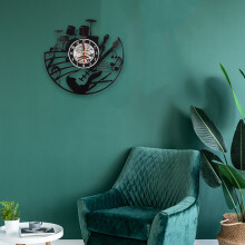 Guitar Wall Art Wall Clock Musical Instrument Home Interior Wall Decor Vinyl Record Wall Clock Rock N Roll Musical Gift