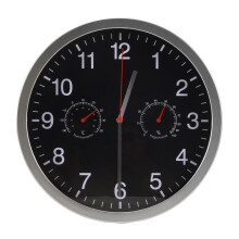3 in 1 Silent Quartz Wall Clock Quiet Sweep Movement Thermometer Hygrometer No-Ticking Home Art Decor Wall Clock