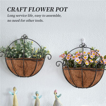 2 Stuecke Eisen Wandbehang Gentleman Korb 25 Cm Halbrunde Pflanze Blume Wandbehang Halterung PflanzenhäNger Dekoration Geeignet für Garten Veranda