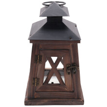 Rustikale HöLzerne Dekorative Kerzenlaterne Vintage HäNgende Kerzenhalter für Indoor Outdoor Rustikale Vintage Schmiedeeiserne Holz Kerzenhalter