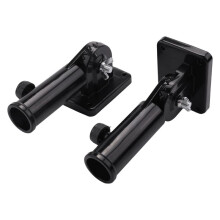 2 in 1 Multifunctional Adjustable Flagpole Bracket Heavy Duty Aluminum All Weather Wind Resistant(Black)