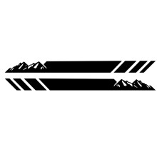 2Pcs Car Side Skirt Sticker Long Stripe Mountains Body Decals Car Side Door Body Vinyl Film Stickers DIY Car Accessories