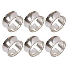 6-Piece Stainless Steel Napkin Ring Delicate Napkin Buckle Suitable for Wedding Festivals and Events Silver