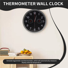 3 in 1 Stille Kwartswandklok, Stille Beweging, Thermometer, Hygrometer, Niet-Tikkende Wandklok voor Thuiskunstdecoratie