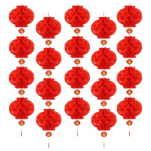 20 PièCes DéCoration de Lanterne Chinoise Pliable éTanche Bonne Chance Nouvel An Chinois, Fournitures de FêTe Du Printemps ou DéCoration