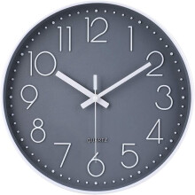 14 Zoll Nicht Tickende Wand Uhr GeräUschlose Batteriebetriebene Runde Wand Uhr Moderne Einfache Stil Dekor Uhr (Grau)