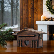 Retro Wooden Post Box Exquisite Mailbox Outdoor Rainproof Suggestion Box Letter Box for Home Office Supplies