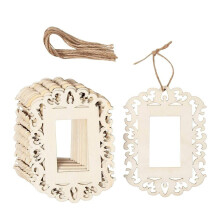 18 STÜCKE Unvollendete Leere Holz  Bilder Rahmen mit Lanyard für Kinder DIY Malerei Bildschirm Foto HäNgende Dekoration