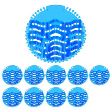 10 Pack Urinoir Screens Deodorizer, Urinoir Cake Long Bristle Anti- en Anti-Verstopping Blijvende Geurverfrisser (Blauw)