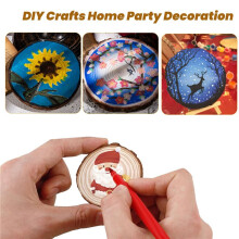 40Pcs 3-4CM Cerchi di Fette di Legno Rotonde Naturali Non Finite con Dischi di Registro di Corteccia di Albero per Artigianato DIY Decorazione per