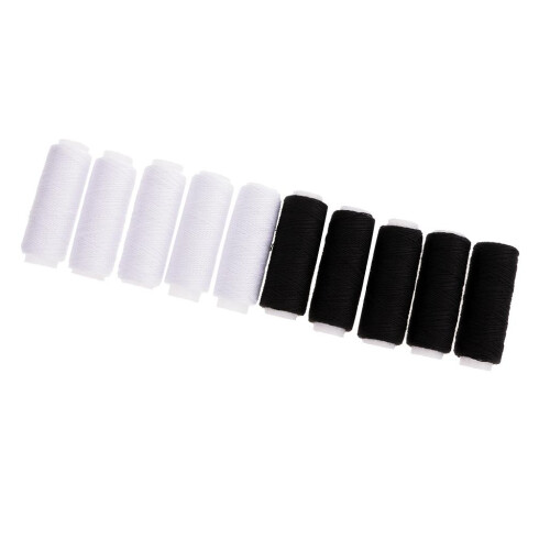 10 Spools Leather Jeans Sewing Thread Strong for Hand / Machine black 1