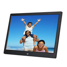 15.4 Inch Digital Picture Frame HD 1280X800 Electronic Photo Frame Music Movie Video Player Function,Black,EU Plug