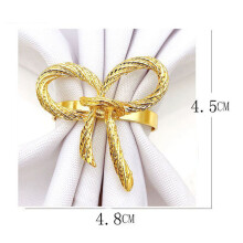 10 Pcs Silver Napkin with Butterfly Bow Tie,Napkin Buckle for Hotel & Restaurant