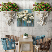 Garden Corbel Home Decoration Living Room Shelf Wall Hanging Flower Pot Stereoscopic Flower Pot Art Angel Shape Statue A