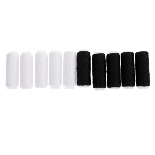 10 Spools Leather Jeans Sewing Thread Strong for Hand / Machine black 2