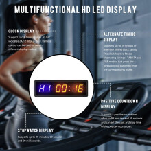 Gym Timer,LED Interval Timer Digital Countdown Wall Mounted Clock Fitness Timer,Digits Down/ Clock Stopwatch for Home