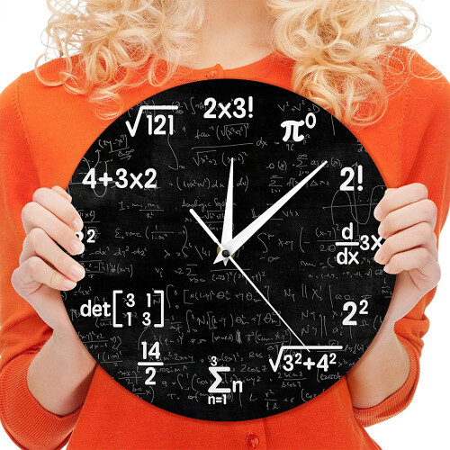 Math Wall Clock,Mathematics Clock,for Kids Math Formulas Icons Wall Clock Classroom Decor,Gift for Teacher
