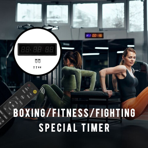 Gym Timer,LED Interval Timer Digital Countdown Wall Mounted Clock Fitness Timer,Digits Down/ Clock Stopwatch for Home 2