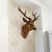 45Cm Nordic Lucky Deer VäGghäNgande Skulptur Ljus Lyx Djurstaty Skalle Dekor Heminredning