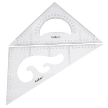 2 Pack 45/60 Degree Geometry Triangle Ruler Drawing Drafting Set Clear