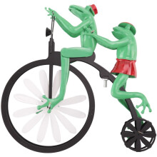 Vintage Bicycle Wind Spinner,Metal Couple Spinner Art, Cat and Mouse Motorcycle, Weathervanes with Stainless,Frog