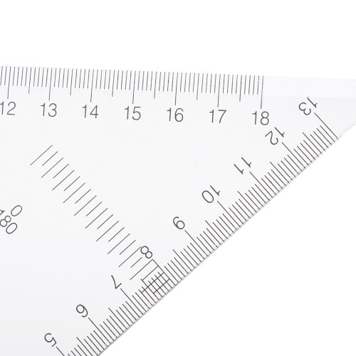 2 Pack 45/60 Degree Geometry Triangle Ruler Drawing Drafting Set Clear 2