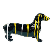 Ornamento di Cane Salsiccia, Statua di Bassotto, Statuetta di Cane con Ornamento di Animale Moderno Bassotto, Cucciolo nel Piedi, Scultura di Cane D