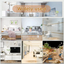 Espejo Autoadhesivo Sin Vidrio de 4 Piezas, Espejo Delgado y Flexible para DecoracióN de Pared DIY para Dormitorio Familiar, Armario, BañO, S