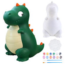 Ceramic Dinosaur Coin Bank Painting Kit – DIY Paint Your Own Money Box with Brushes and Paint