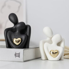 Couple Statue Meuble TV DéCor Sculpture Abstraite Bibelots DéCor à la Maison Couples Amour Bureau Show PièCes Noir A