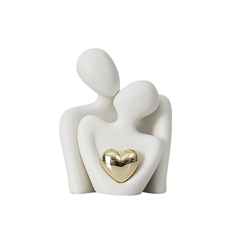 Torribaly Couple Statue Tv Stand Decor Abstract Sculpture Knick Knacks Home Decor Couples Love Office Show Pieces White B