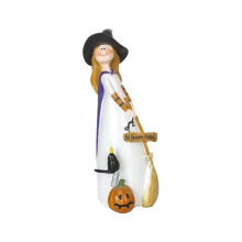 Halloween Witch Figurines and Statues Home Decor Resin Witches Cute Elf Sculpture A