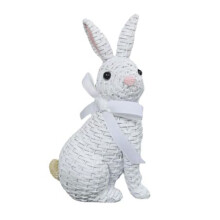 Simulering Bunny Figurine PåSk Bordsskiva Dekoration Festival Konst Kanin Hantverk Prydnad Vit-A
