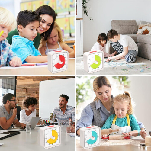 Pomodoro Timer for Kitchen,  Management Study Classroom Timer, 60-Minute Visual Timer with Silent Operation -C 1