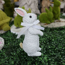 Figurine de Lapin de Simulation, DéCoration de Table de Pâques, Festival, Art, Lapin, Ornement Artisanal, Blanc-B