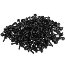 200 Pieces Black Plastic Safety Eyes for Teddy Bear Doll Animal Toys 4