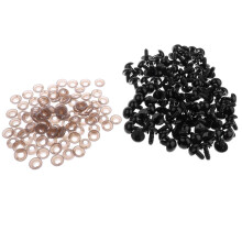 100 Pieces Black Plastic Safety Eyes with Backs for Dolls DIY Making 1