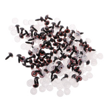 100 Pieces Plastic Safety Eyes with BACKS for Bear Doll DIY Craft 8mm
