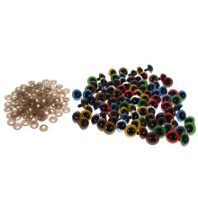 100 Pieces Mixed Color Plastic Safety Eyes with Washers for Doll Makin