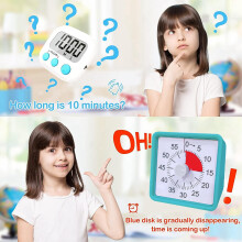 Minuterie Visuelle de 60 Minutes pour Enfants, Compte Ă Rebours Visuel pour Cuisine de Bureau Minuterie Pomodoro avec Fonctionnement Silencieux Noir