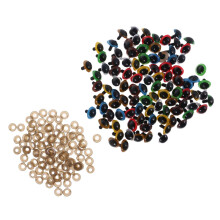 100 Pieces Mixed Color Plastic Safety Eyes with Washers for Doll Makin