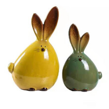 Ceramic Rabbit Figurine Home Decor Furnishing Animal Statues Porcelain Modern Art Home Decoration Crafts Gift