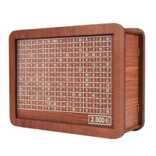 Tirelire en Bois pour Enfants Adultes, Tirelire avec Compteur, BoîTe D'ÉConomie D'Argent, Tirelire avec Cible de Comptage 2000 Euros