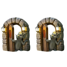 2PCS Garden Decor Wall Decoration Garden Dragon Statues, Small Dragon Beautiful Yard Dragon Sculpture Resin Dragon W111