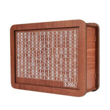 Wooden Piggy Bank for Adult Kids, Money Box with Counter, Money Saving Tin, Money Box with Counting Target 5000 Euros