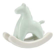 Ceramic Rocking Horse Statue for Home, Modern Art Sculpture for Table Shelf Decor, Aesthetic Figurine Desktop Ornament,C