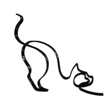 Cat Minimalist Art Sculpture, Metal Abstract Cat Geometric Drawing Art Statue, Creatives Statue for Wall Room Decor