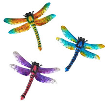 3Pcs Dragonfly Wall Hanging Metal Dragonfly Wall Decor Decoraciones Wall Art Decor Garden Wall Art Adornment Room Decor