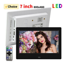 7 Inch HD Digital Photo Frame 800x480 LED Electronic Photo Album LCD Photo Frame with Remote Control-EU Plug B
